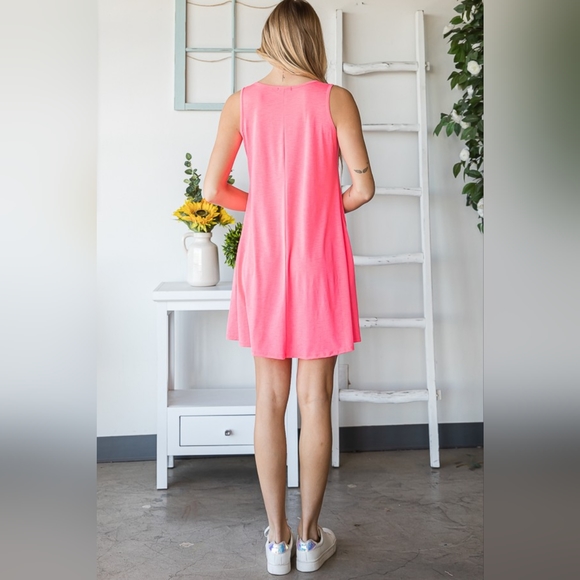 Heimish Full Size V-Neck Mini Tank Dress with Pockets - Picture 4 of 8